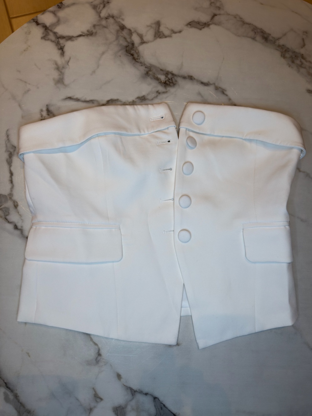 Steps New York White Strapless Top Size M – New With Tags